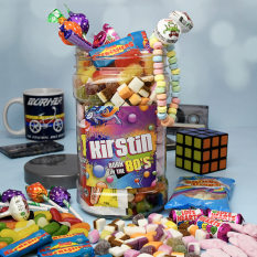 Hampers and Gifts to the UK - Send the Born In The 80's - Retro Sweet Jar